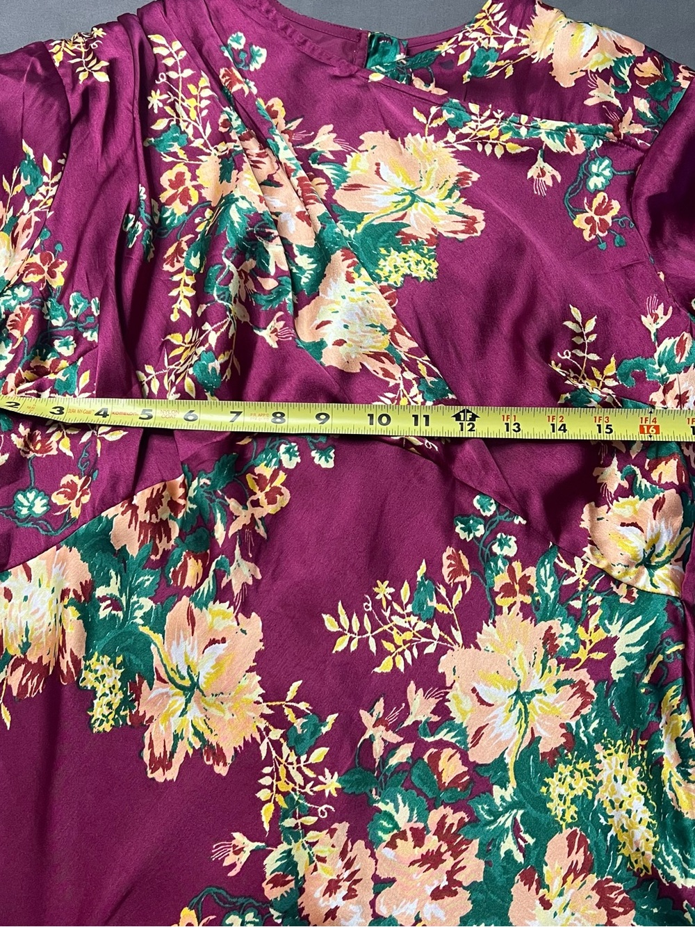 NWOT ASOS DESIGN Petite High Neck Bias Cut Maxi Satin Dress Floral Print 12 - Picture 12 of 13